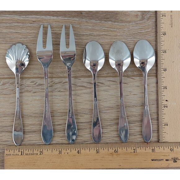 Edelstahl Rostfrei 18/10 Flatware Se afood Fork Teaspoon Sugar Shell Spoon Set - Picture 3 of 3